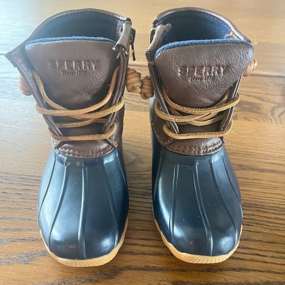 Sperry Kids Saltwater Duck Boots Size 11M Navy - Picture 1 of 3